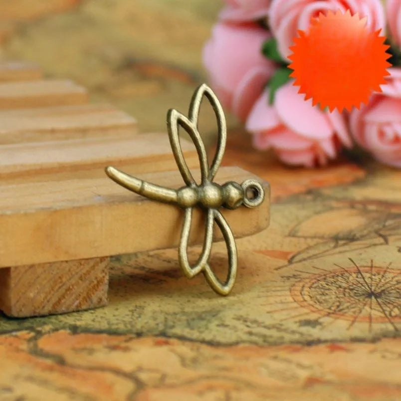 32x26MM Antique Silver Zinc Alloy Dragonfly Hollow Charm Pendant for DIY Necklace Bracelet Jewelry Making