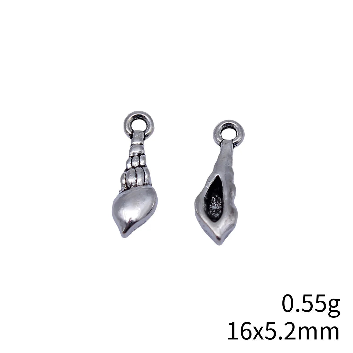 16x5.2mm 0.55g Multicolor Zinc Alloy Conch Shell Charm Pendant for Earring Necklace Bracelet DIY