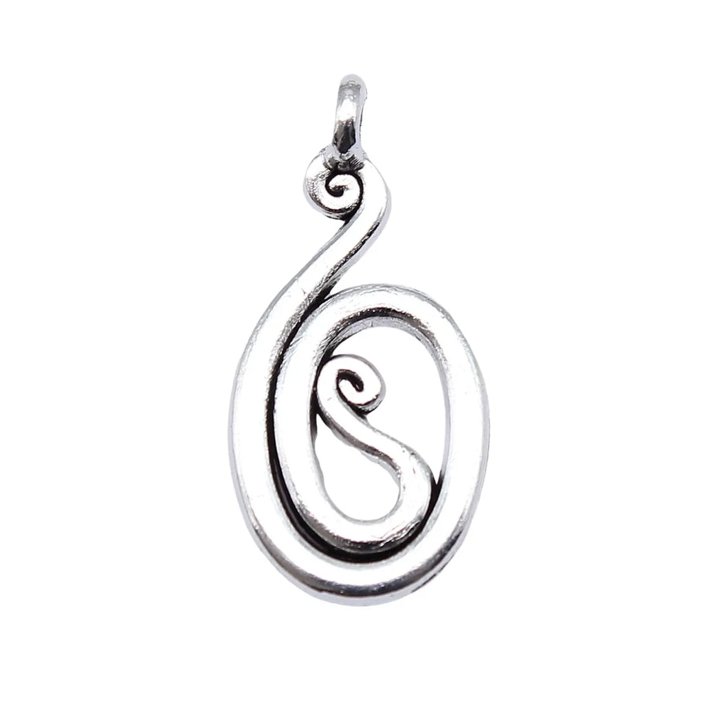 12x25mm 1.3g Antique Silver Zinc Alloy Spiral Swirl Charm Pendant for DIY Necklace Jewelry Making