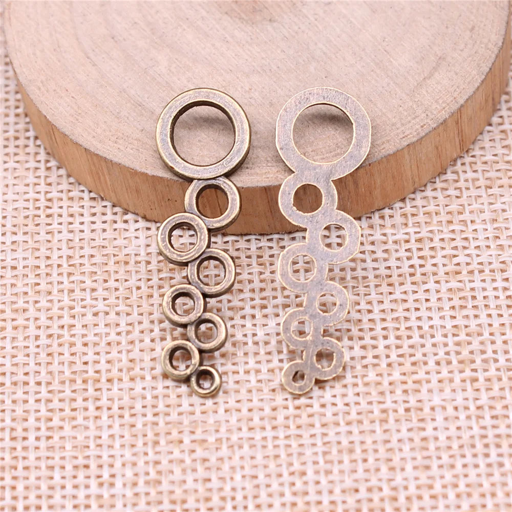 37x11mm 1.2g Multicolor Zinc Alloy Circle Connector Charm Pendant for DIY Bracelet Necklace Making