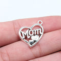 25x20mm 2.7g Zinc Alloy MOM Heart charm pendant for DIY necklace bracelet jewelry making accessories