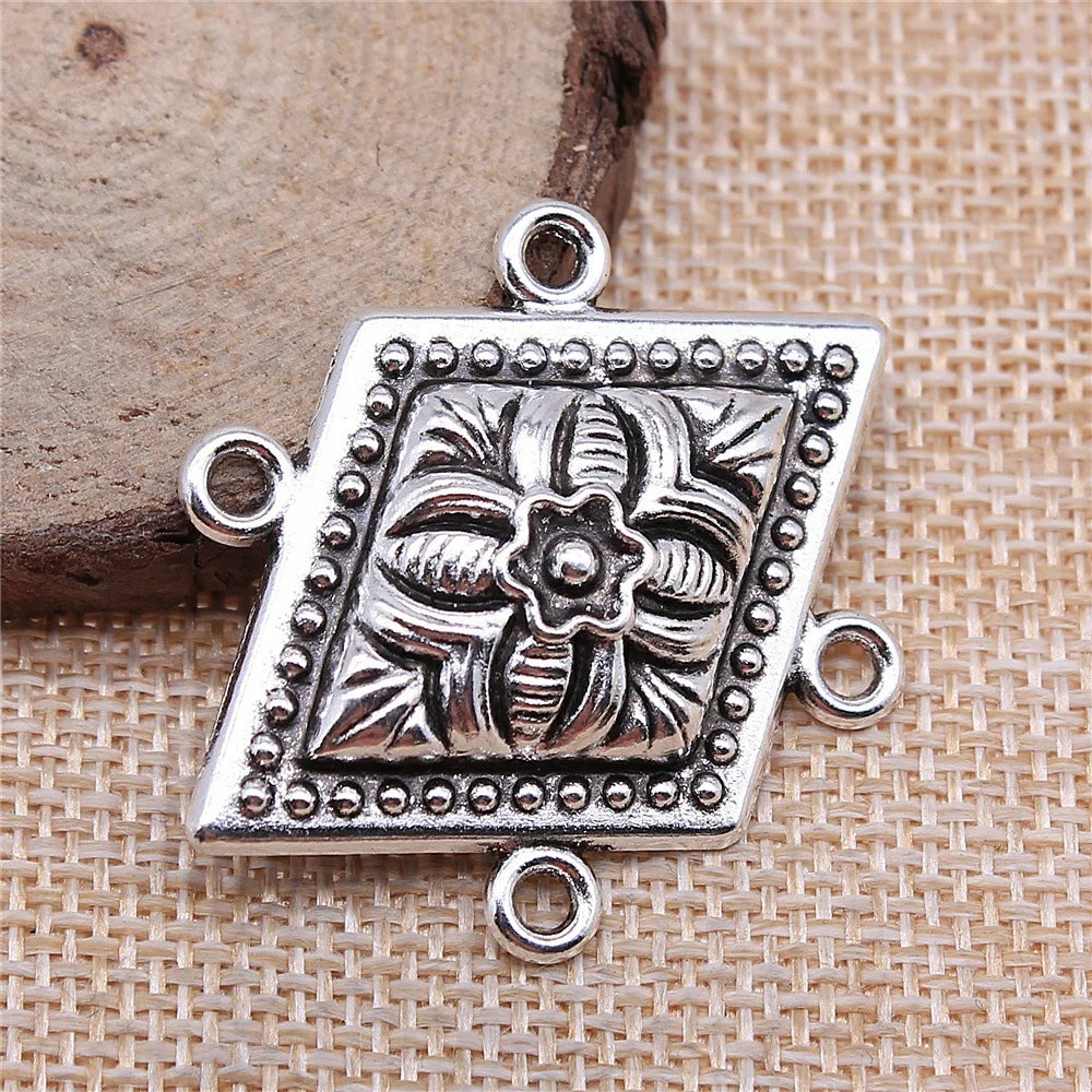 31x43mm 4g Multicolor Zinc Alloy Four Hole Body Chain Connector Charm for Waist Chain Forehead Chain