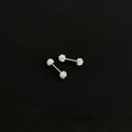 Copper Sparkling Rhinestone Ball Screw Back Cartilage Stud Earrings Minimalist Geometric Jewelry