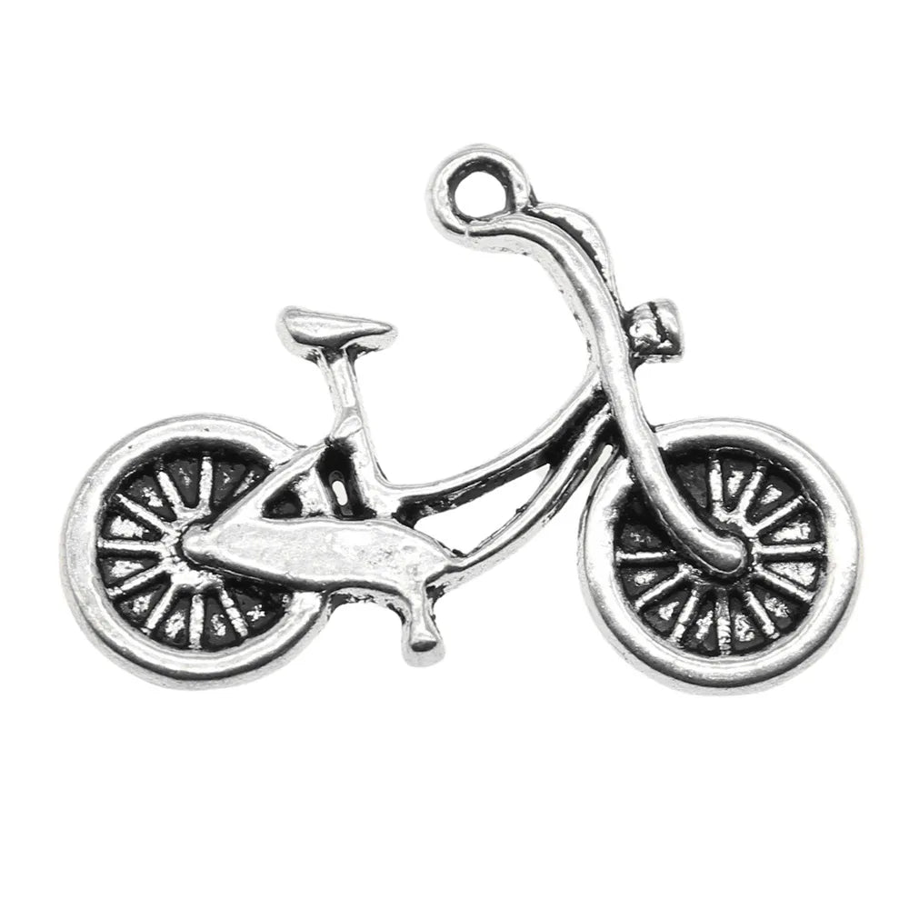 26x18mm 1.9g Antique Silver Zinc Alloy Bicycle Charm Pendant for DIY Necklace Bracelet Jewelry Making