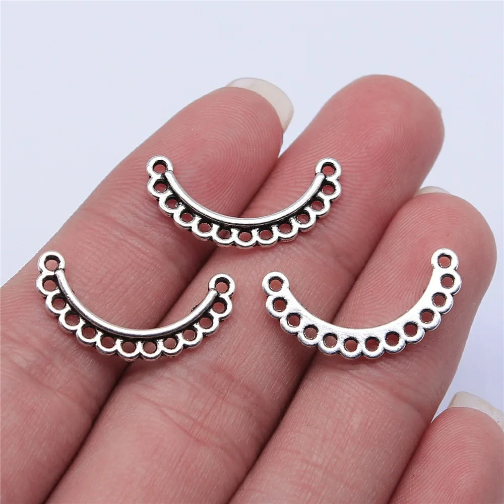 23x12mm 0.75g Antique Silver Zinc Alloy Hollow Geometric Earring Connector Charms for DIY Earrings