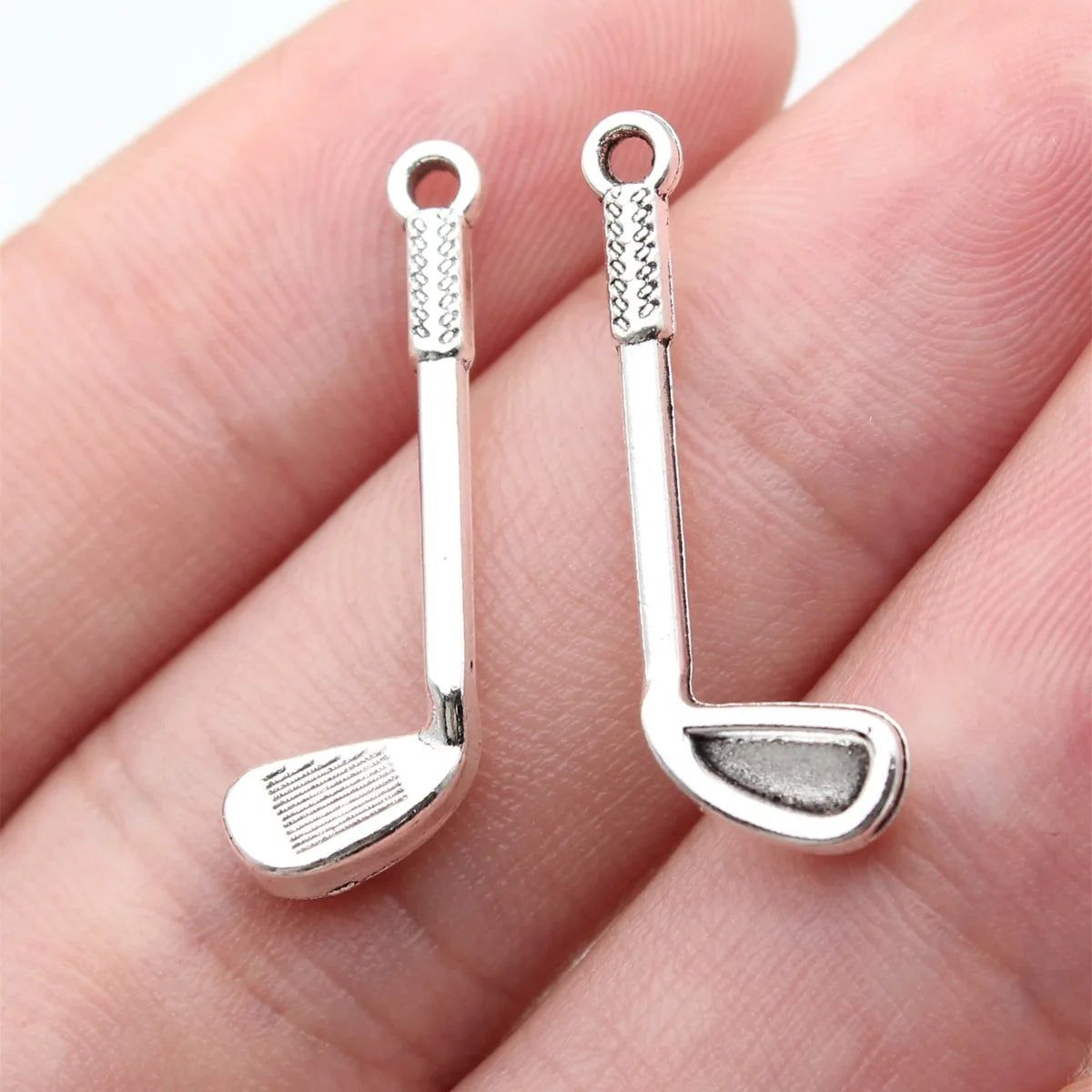 27x9mm 0.93g Multicolor Zinc Alloy Golf Club Charm Pendant for Sports Theme Keychain DIY Jewelry
