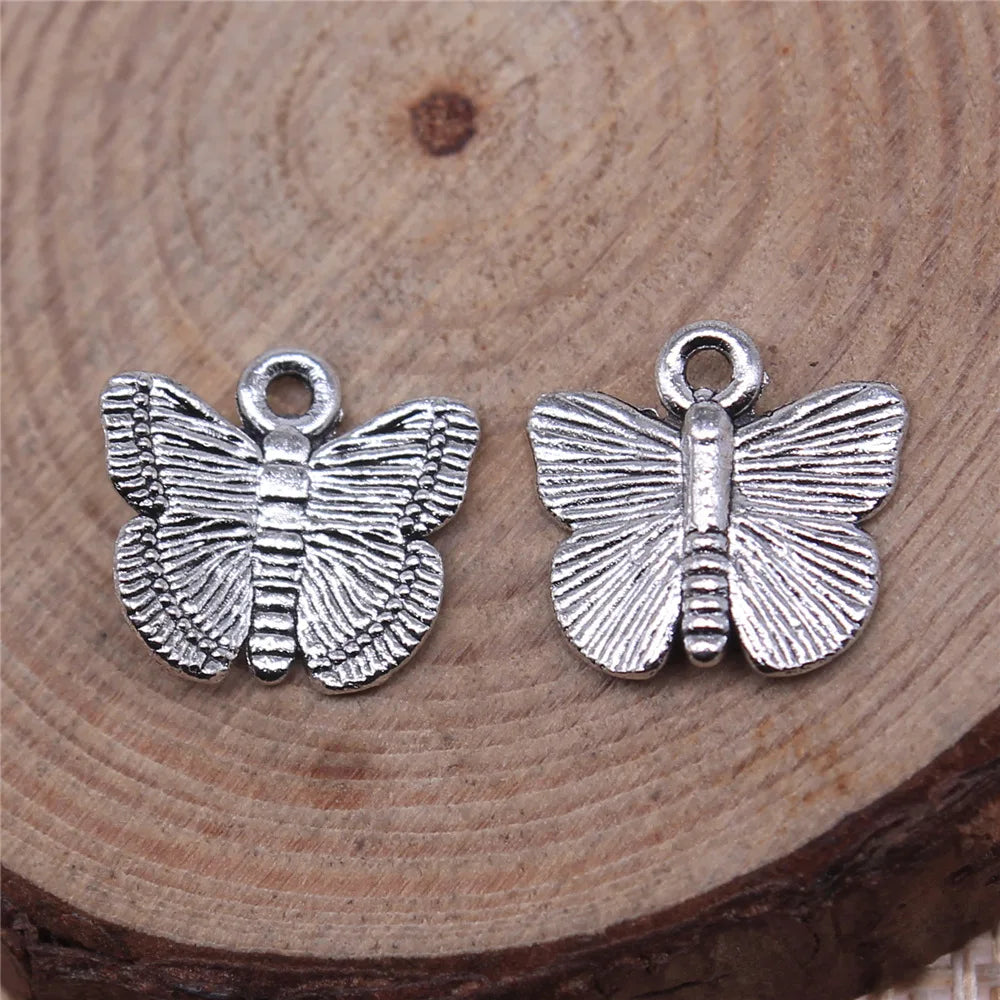 12x13mm 0.6g Zinc Alloy Butterfly Charm Pendant for DIY Necklace Bracelet Jewelry Making