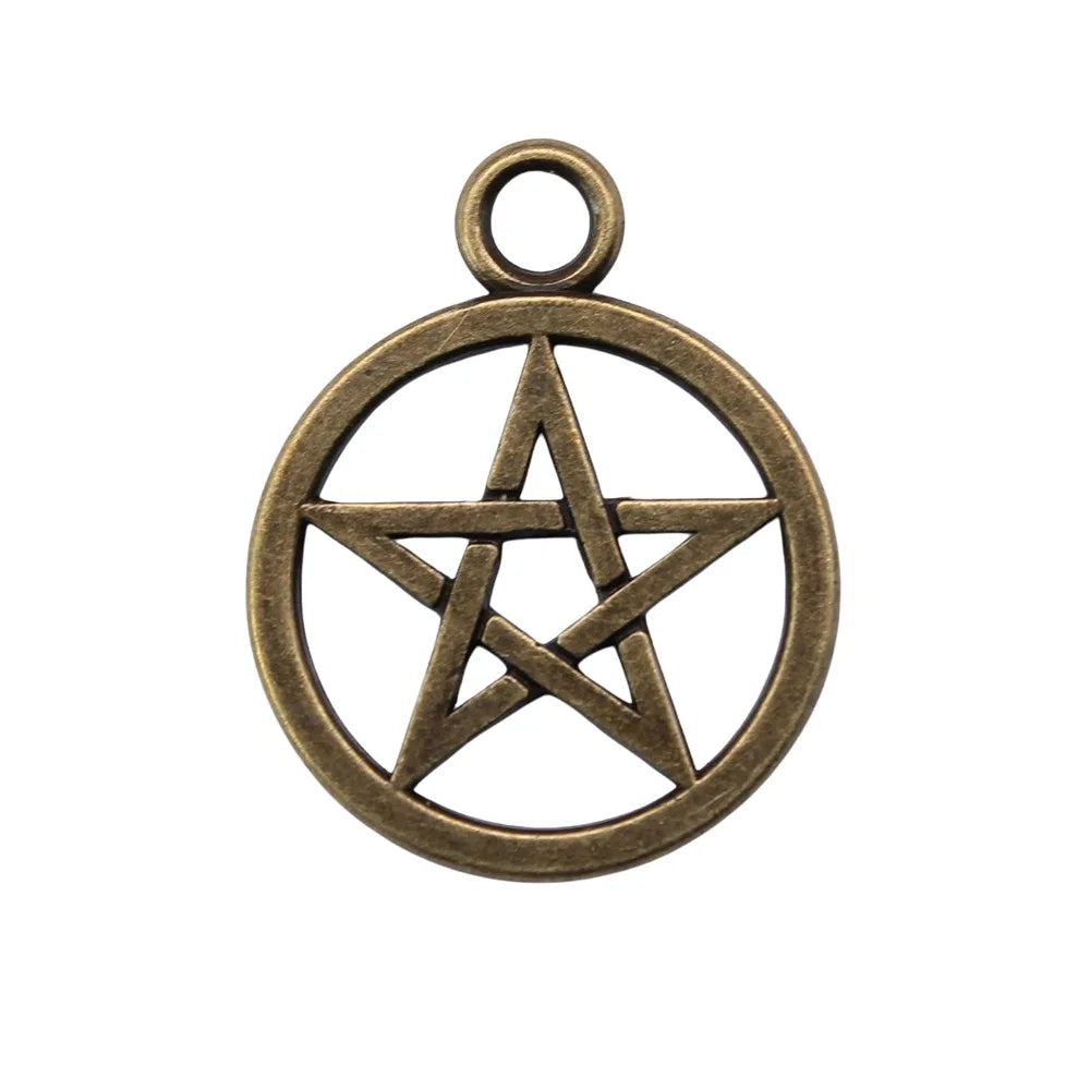 26x21mm 2.3g Multicolor Zinc Alloy Five Point Star Charm Pendant for DIY Necklace Bracelet Making