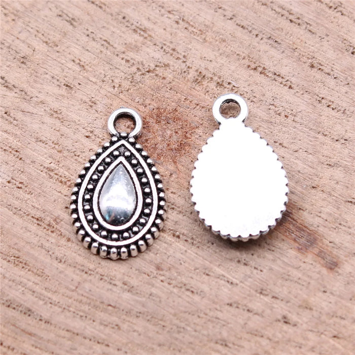 17x10mm 1g Multicolor Zinc Alloy Teardrop Charm Pendant for DIY Earring Necklace Making