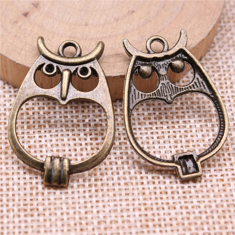 34x24mm 2.7g Multicolor Zinc Alloy Owl Cat Charm Pendant for DIY Bracelet Necklace Jewelry Making
