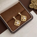 Light Luxury Eco-Friendly Copper Zircon Floral Geometric Square Drop Earrings With Silver Plated Pins
