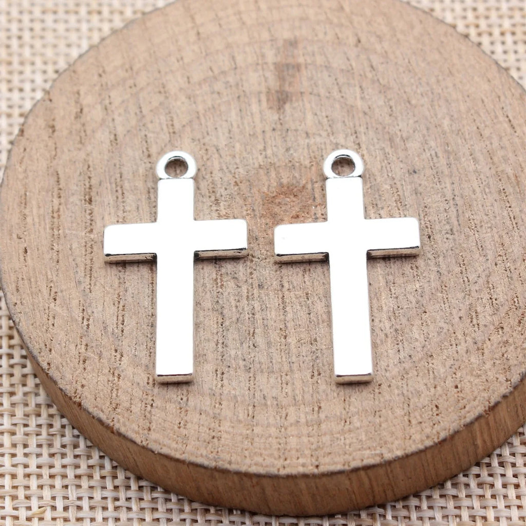 29x16mm 2.1g Multicolor Zinc Alloy Cross Charm Pendant for DIY Necklace and Clothing Accessories