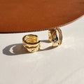Vintage Quilted Gold Alloy Zircon Double Layer Ear Cuff Stud & Clip On No Piercing Luxury Earrings