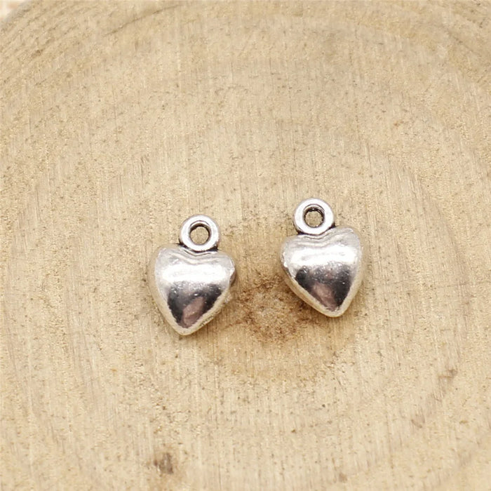 9x7x4mm 0.8g Zinc Alloy Heart Charm Pendants for DIY Bracelet Necklace Jewelry Making