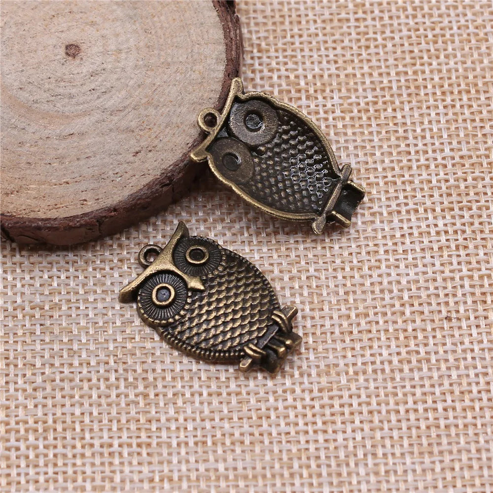 28x18mm 3g Multicolor Zinc Alloy Owl Cat Charm Pendant for DIY Necklace Bracelet Jewelry Making