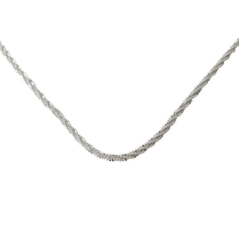 Sparkling Copper Bare Chain Necklace Light Luxury Minimalist Clavicle Choker For Women
