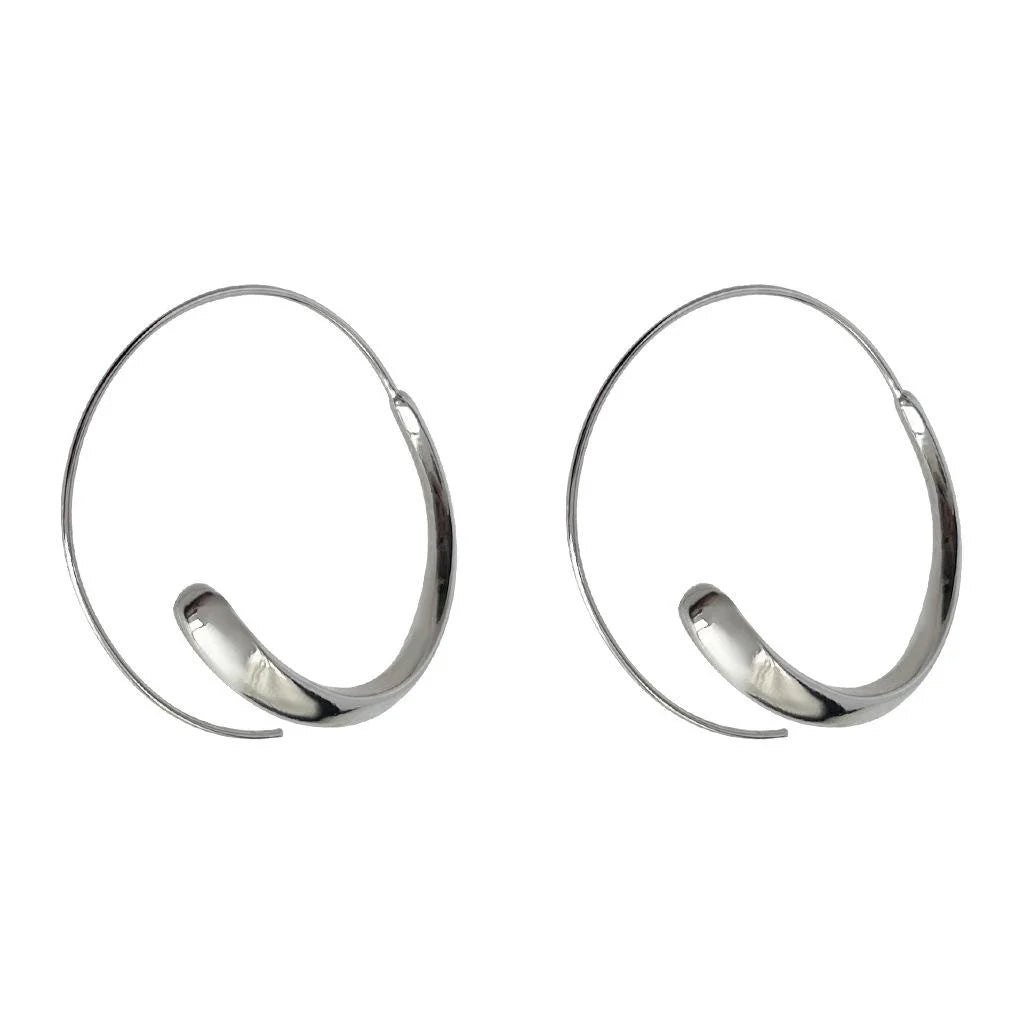 Minimalist Copper Geometric Line Hoop Drop Earrings Fashion Commuter Trendy Niche Design