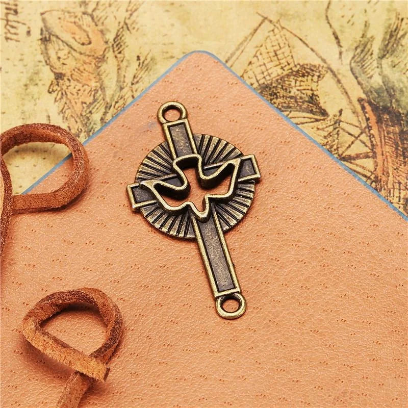 38x20MM Antique Silver Zinc Alloy Cross Hollow Charm Pendant for DIY Necklace Bracelet Jewelry Making