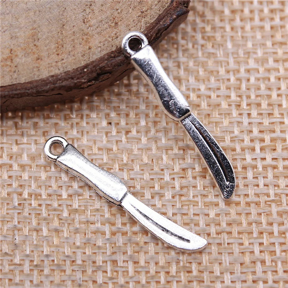 25mm 0.6g Multicolor Zinc Alloy Fruit Knife Charm Pendant for DIY Bracelet Necklace Jewelry Making