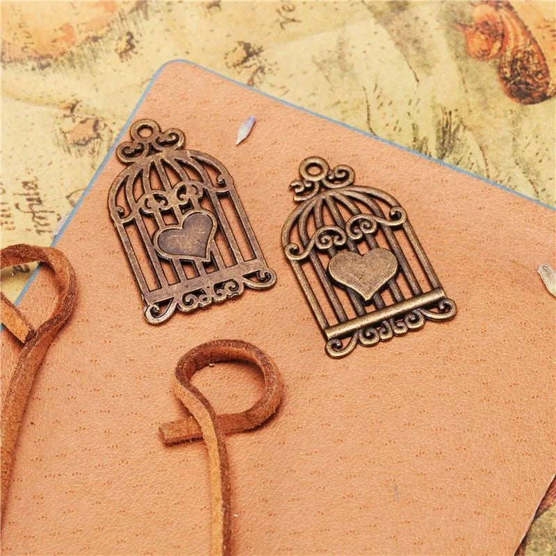 32x19MM 1399G Zinc Alloy Heart Birdcage Charm Pendant for DIY Necklace Bracelet Jewelry Making