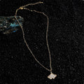 Tarnish Resistant 18K Gold Plated Copper Mother Of Pearl Ginkgo Leaf Luxury Necklace