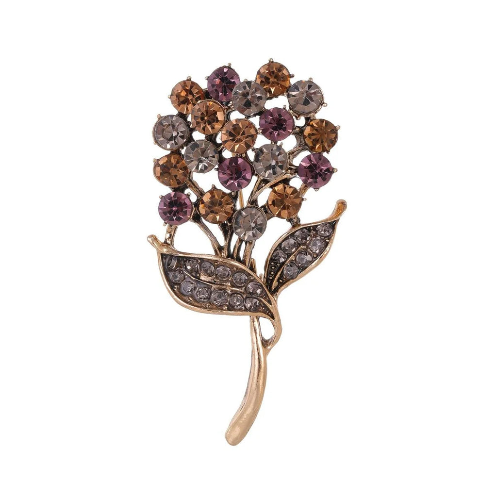 Elegant Dandelion Bouquet Rhinestone Alloy Brooch For Women, Floral Lapel Pin Suit Accessory Gift