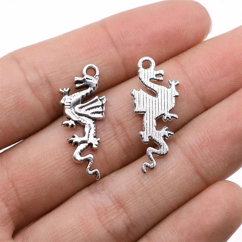 27x11mm 1.3g Multicolor Zinc Alloy Flying Dragon Charm Pendant for DIY Necklace Bracelet Jewelry Making