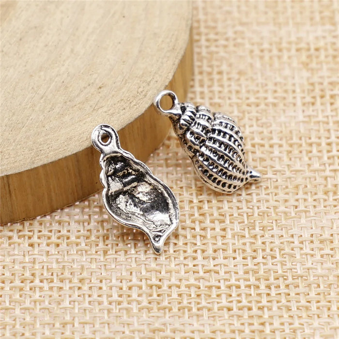 20x10x4mm 1g Antique Silver Zinc Alloy Conch Shell Charm Pendant for DIY Necklace Bracelet Making