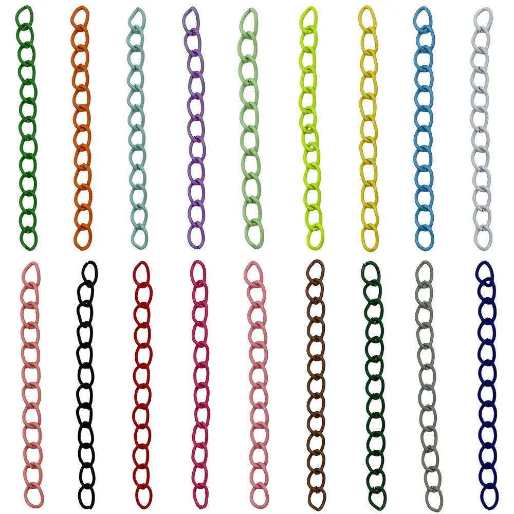 Color Painted Iron O Link Extension Chain for Necklace Bracelet Bag Jewelry Making