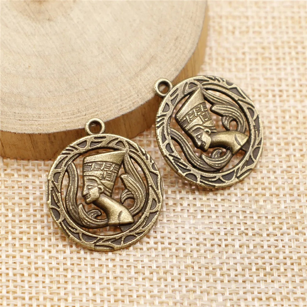 22mm 2.3g Multicolor Zinc Alloy Egyptian Pharaoh Pharaoh Head Charm Pendant for DIY Necklace Bracelet Making