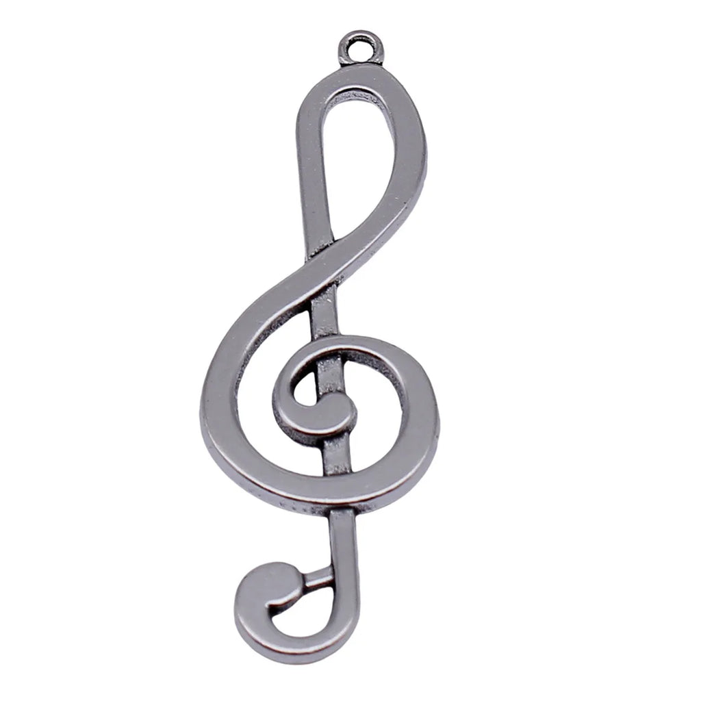 61x20mm 5.9g Antique Silver Zinc Alloy Music Note Charm Pendant for DIY Necklace Jewelry Making