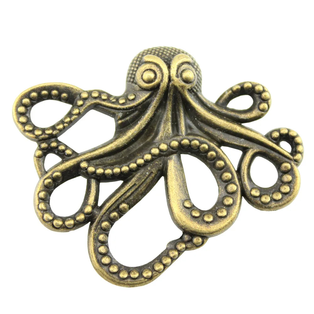 42x35mm 7g Multicolor Zinc Alloy Octopus Fish Charm Pendant for DIY Necklace Bracelet Jewelry Making
