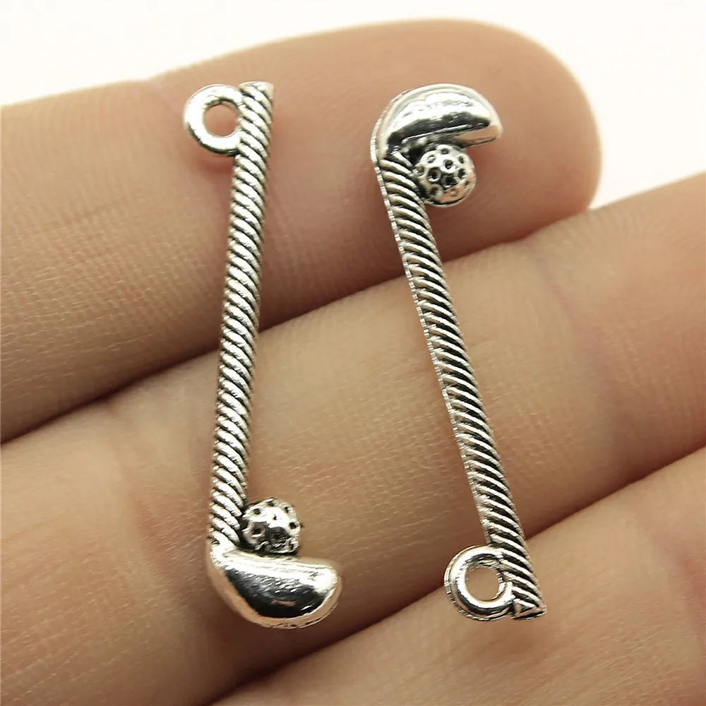 32x8mm 1.2g Multicolor Zinc Alloy Golf Club Charm Pendant for DIY Sports Necklace Bracelet Making