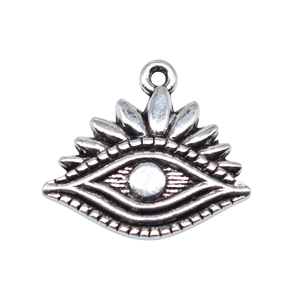 20x22mm 2g Antique Silver Zinc Alloy Eye Charm Pendant for DIY Necklace Bracelet Jewelry Making