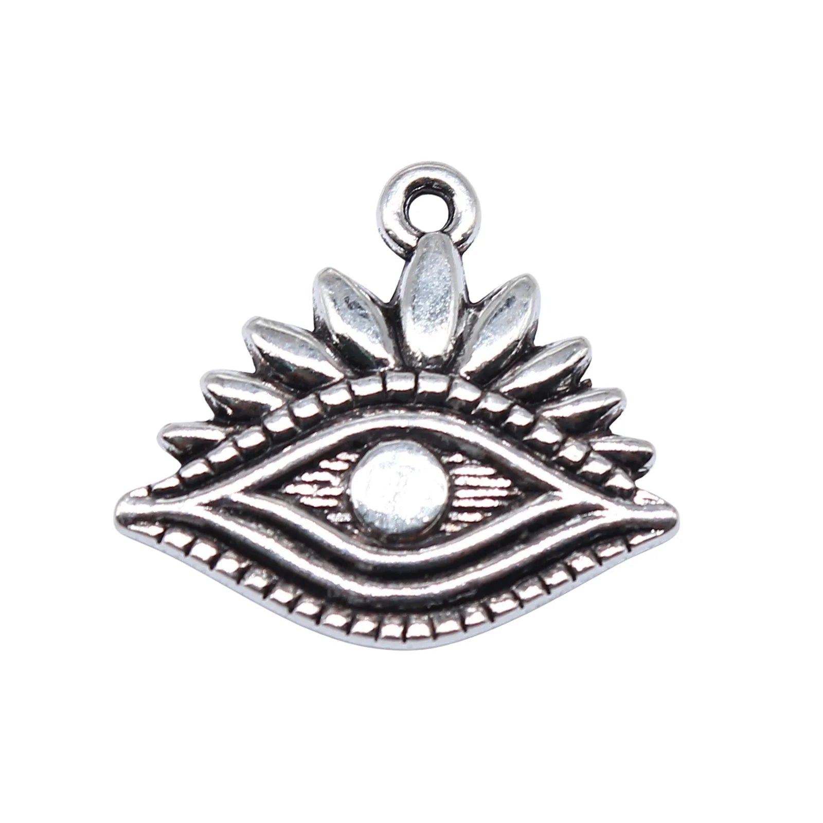 20x22mm 2g Antique Silver Zinc Alloy Eye Charm Pendant for DIY Necklace Bracelet Jewelry Making