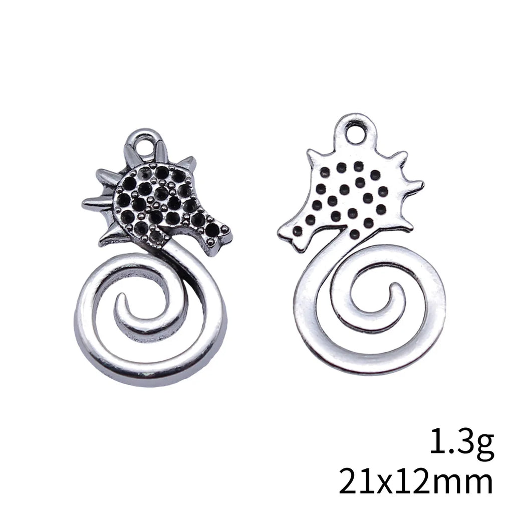 21x12mm 1.3g Antique Silver Zinc Alloy Seahorse Charm Pendant for Necklace Bracelet DIY Jewelry