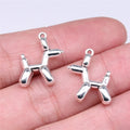 19x15mm 2.09g Antique Silver Zinc Alloy Balloon Poodle Charm Pendant for DIY Bracelet Necklace