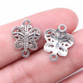 18x15mm 1g Multicolor Zinc Alloy Butterfly Connector Charm Pendant for DIY Bracelet Making