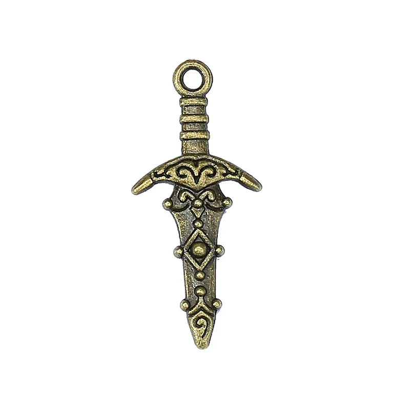 28x13MM Zinc Alloy Sword Charm Pendant for DIY Necklace Bracelet Jewelry Making