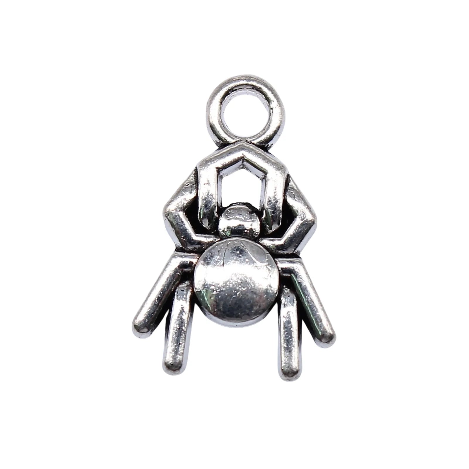 16x11mm 0.82g Antique Silver Zinc Alloy Cute Spider Charm Pendant for DIY Halloween Jewelry Making