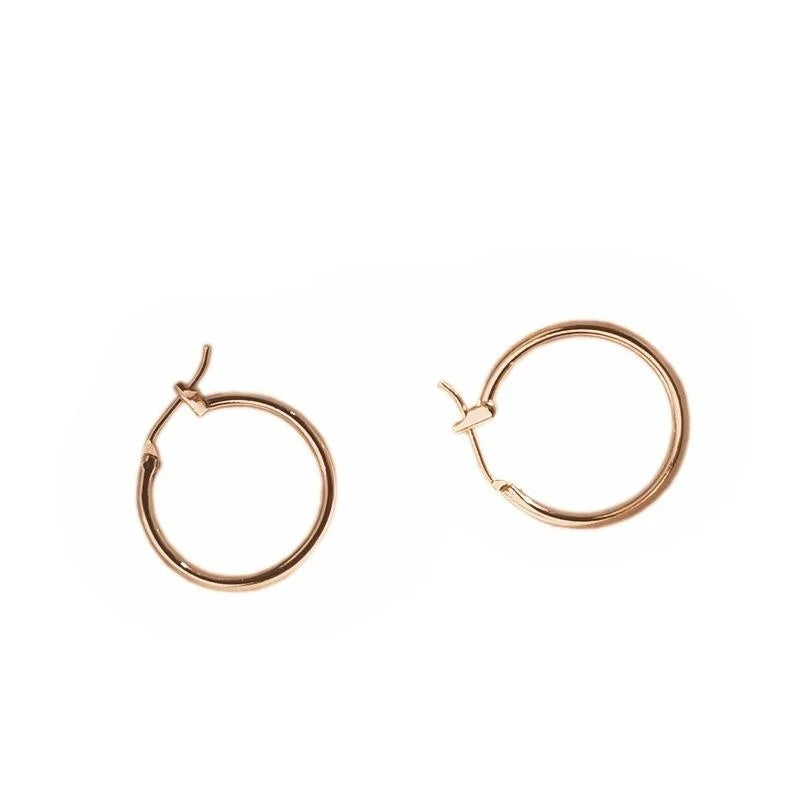 14K Gold Plated Copper Round Hoop Earrings For Women Minimalist Chic Fashion Jewelry