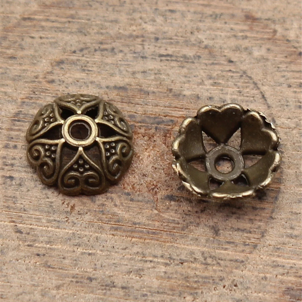 8x8x3mm 0.24g Multicolor Zinc Alloy Flower Bead Caps Jewelry Findings for DIY Bracelet Necklace Making