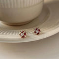 Mini Zircon Crown Stud Earrings 14K Gold Plated Copper Cute Simple Trendy Ear Jewelry