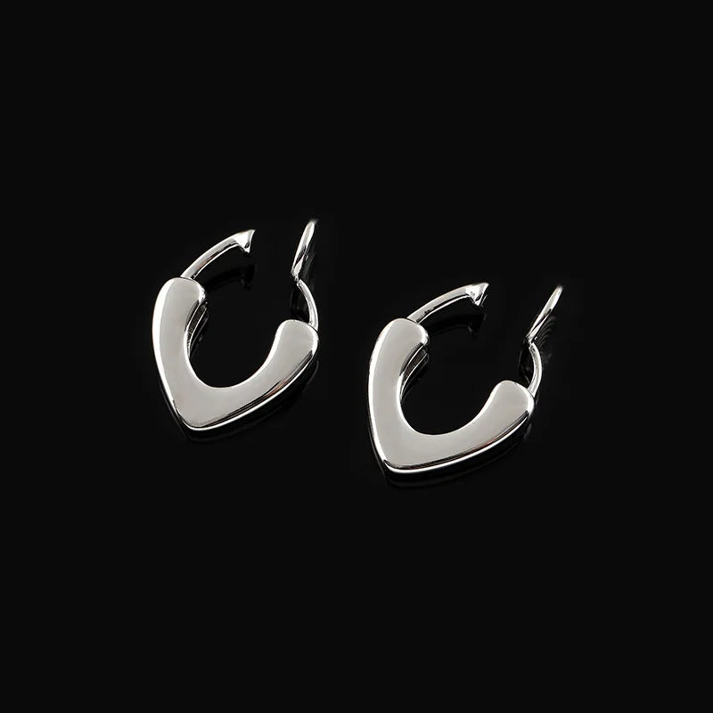 Elegant Smooth Gold Heart Hoop Alloy Stud & Clip On No Piercing Commuter Ear Cuff Earrings
