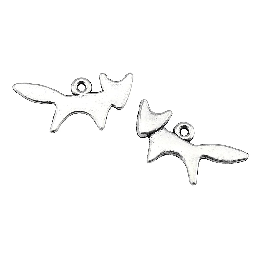 20x10mm 0.7g Multicolor Zinc Alloy Fox Charm Pendant for DIY Necklace Bracelet Jewelry Making