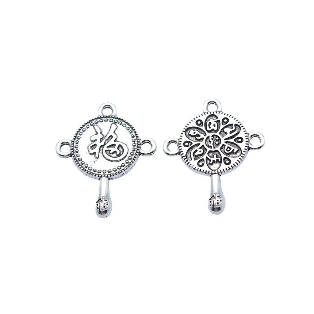 23.2x18.7mm 1.9g Antique Silver Zinc Alloy Rattle Drum Charm Pendant for Necklace Bracelet DIY Jewelry