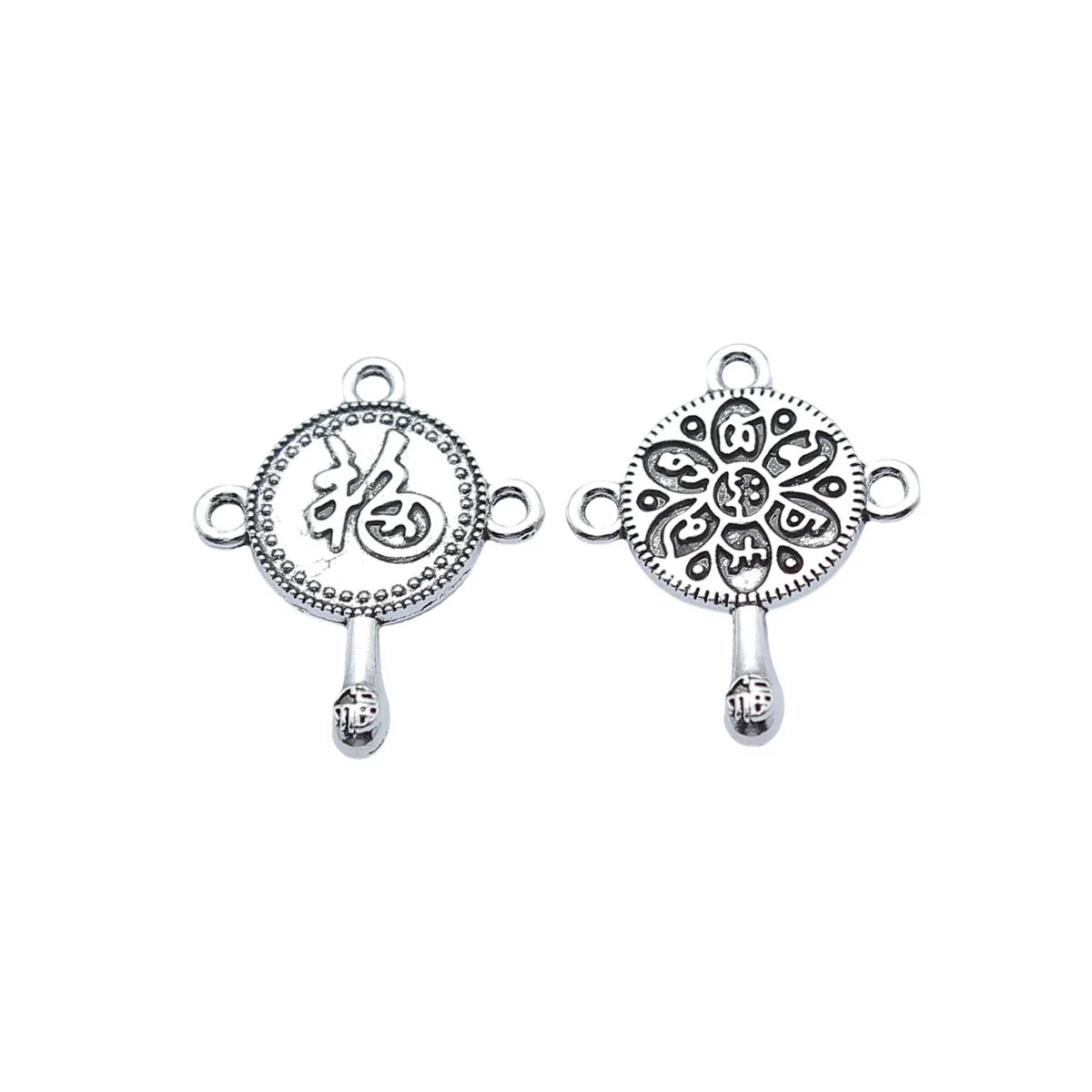 23.2x18.7mm 1.9g Antique Silver Zinc Alloy Rattle Drum Charm Pendant for Necklace Bracelet DIY Jewelry