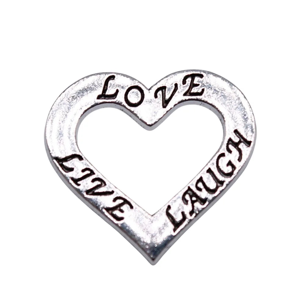 23x22mm 2.57g Antique Silver Zinc Alloy Live Love Laugh charm pendant for DIY necklace making