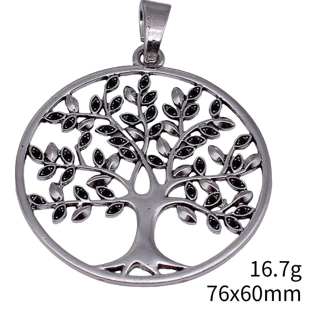 76x60mm 16.7g Antique Silver Zinc Alloy Round Tree Charm Pendant for DIY Necklace Jewelry Making
