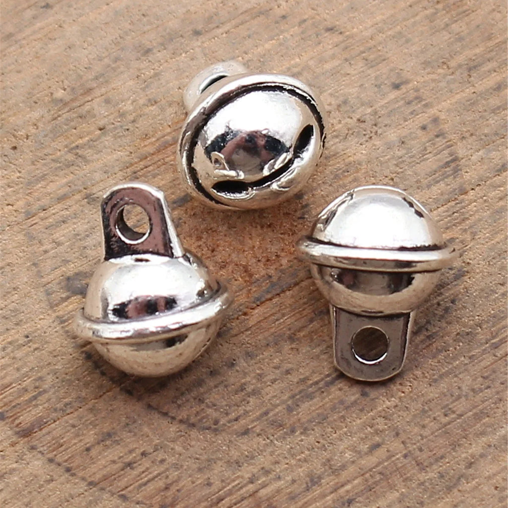 9.3x7.8x7.8mm 1.1g Antique Silver Zinc Alloy Bell Shape Charm Pendant for DIY Bracelet Necklace Jewelry Making
